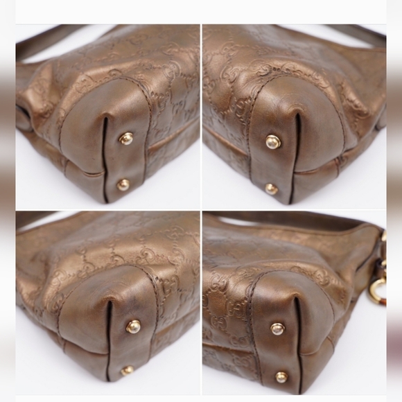 Gucci Guccissima Metallic Bronze Leather 2 Way Hobo bag - Picture 16 of 17